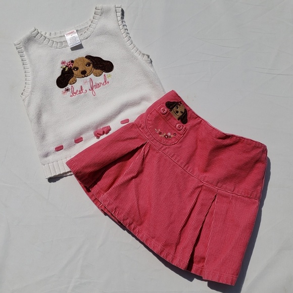 Gymboree Skirt Sweater Vest Sz 3 Vintage Primrose - Picture 1 of 8